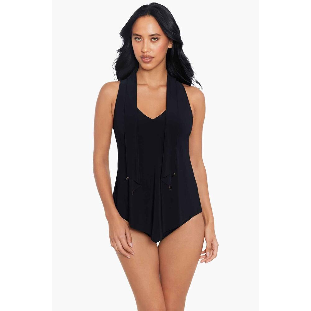 Magicsuit Soft Cup Charmed Life Izzy Tankini Sleeveless Top Black Size 8 NWT